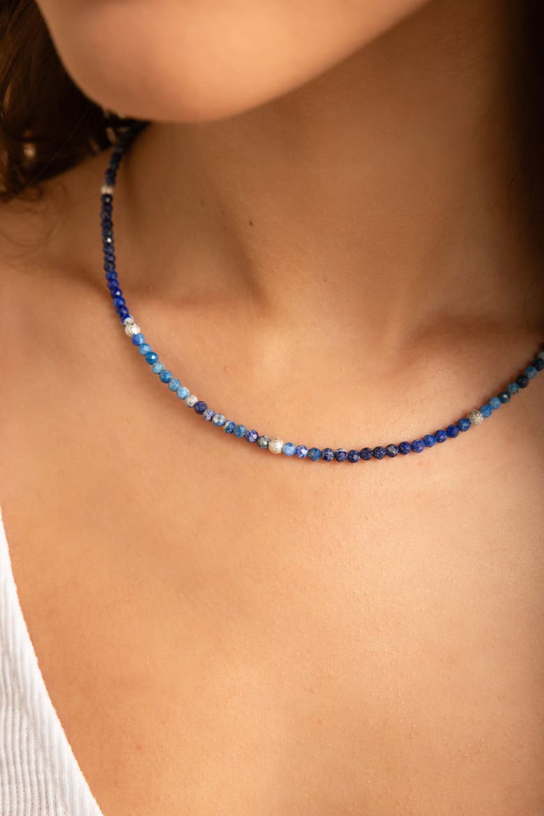 Oracle of the Deep Lapis Lazuli Choker Necklace, Alternate, color, Gold