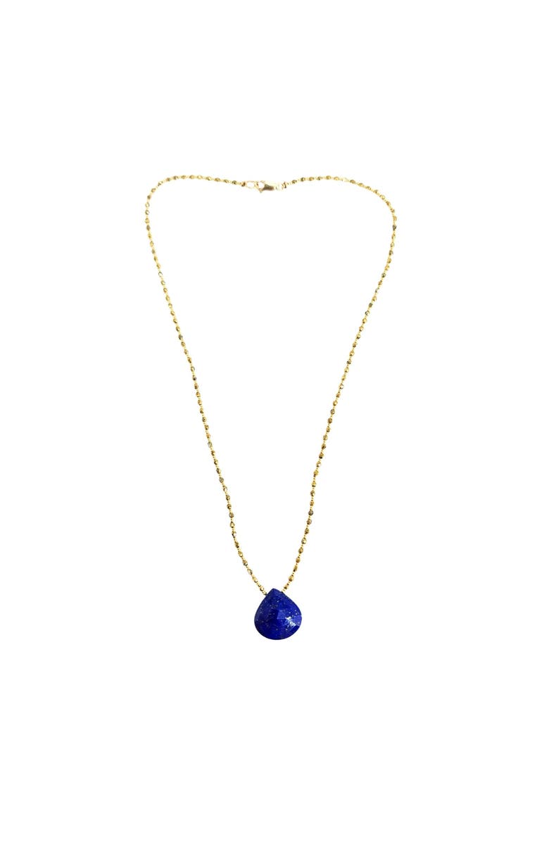 MADISON BEVERLY HILLS Lapis Lazuli Teardrop Pendant Link Chain, Alternate, color, Blue