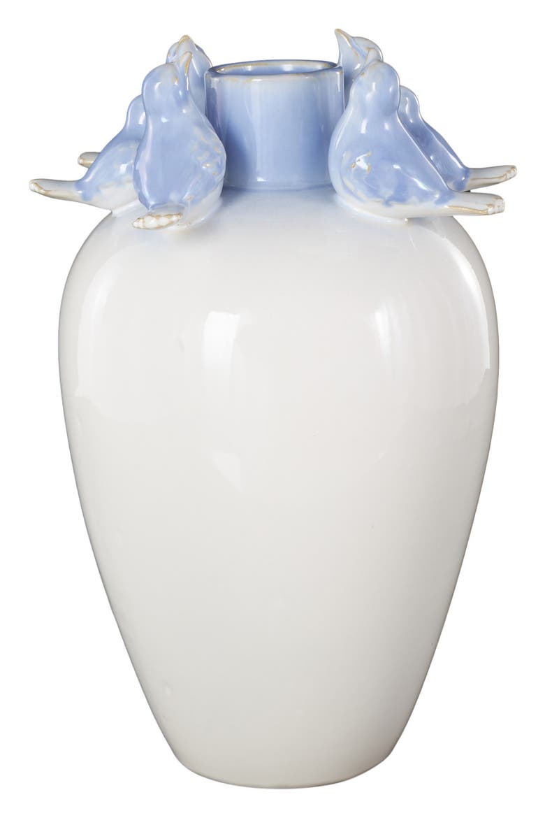 Bird Stoneware Vase, Main, color, WHITE MULTI