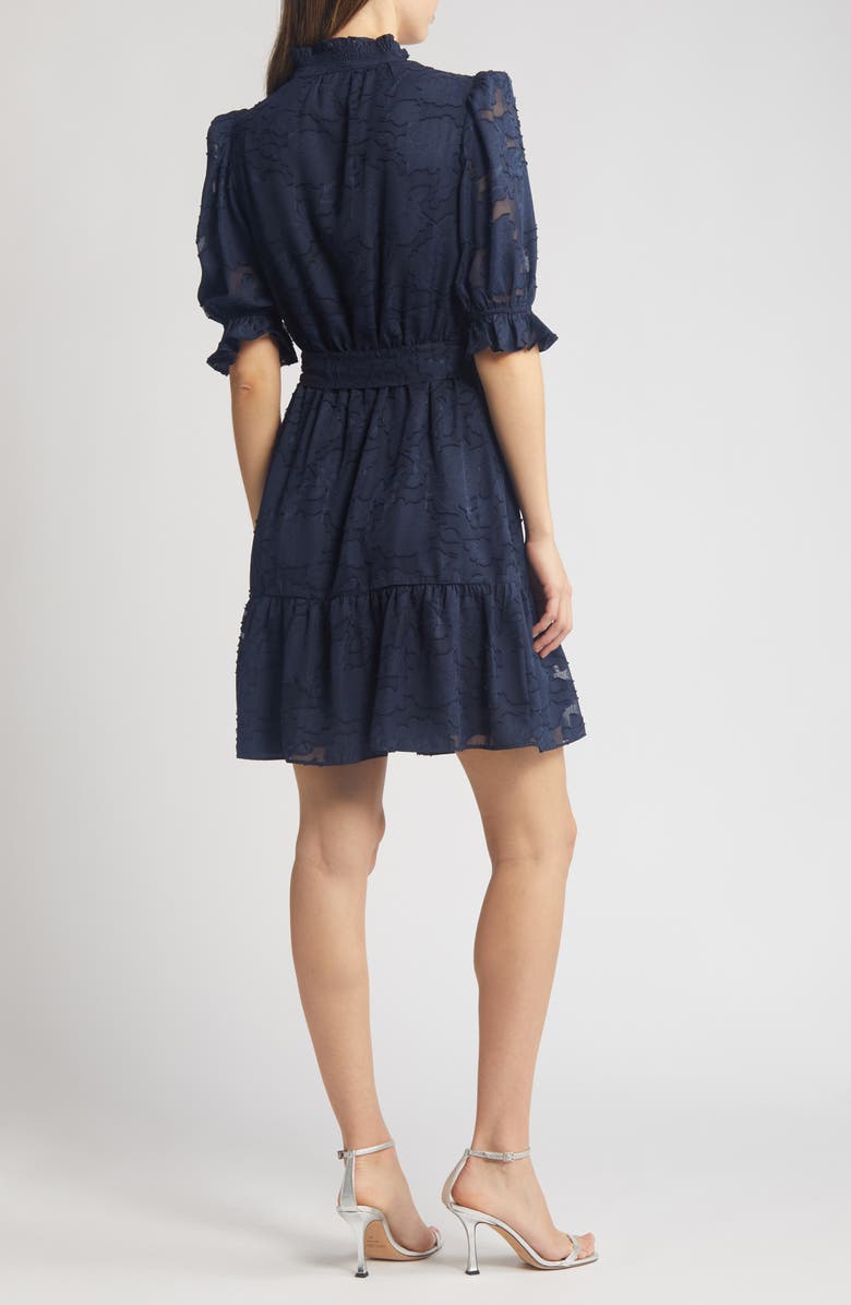 Eliza J Floral Jacquard Belted Dress, Alternate, color,