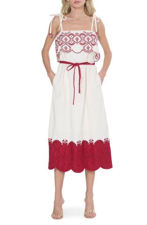 Nina Embroidered Scallop Sundress