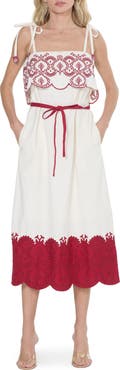 CIEBON Nina Embroidered Scallop Sundress