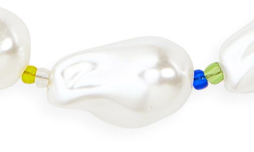 Eye Candy Los Angeles Noe Faux Pearl Necklace In White