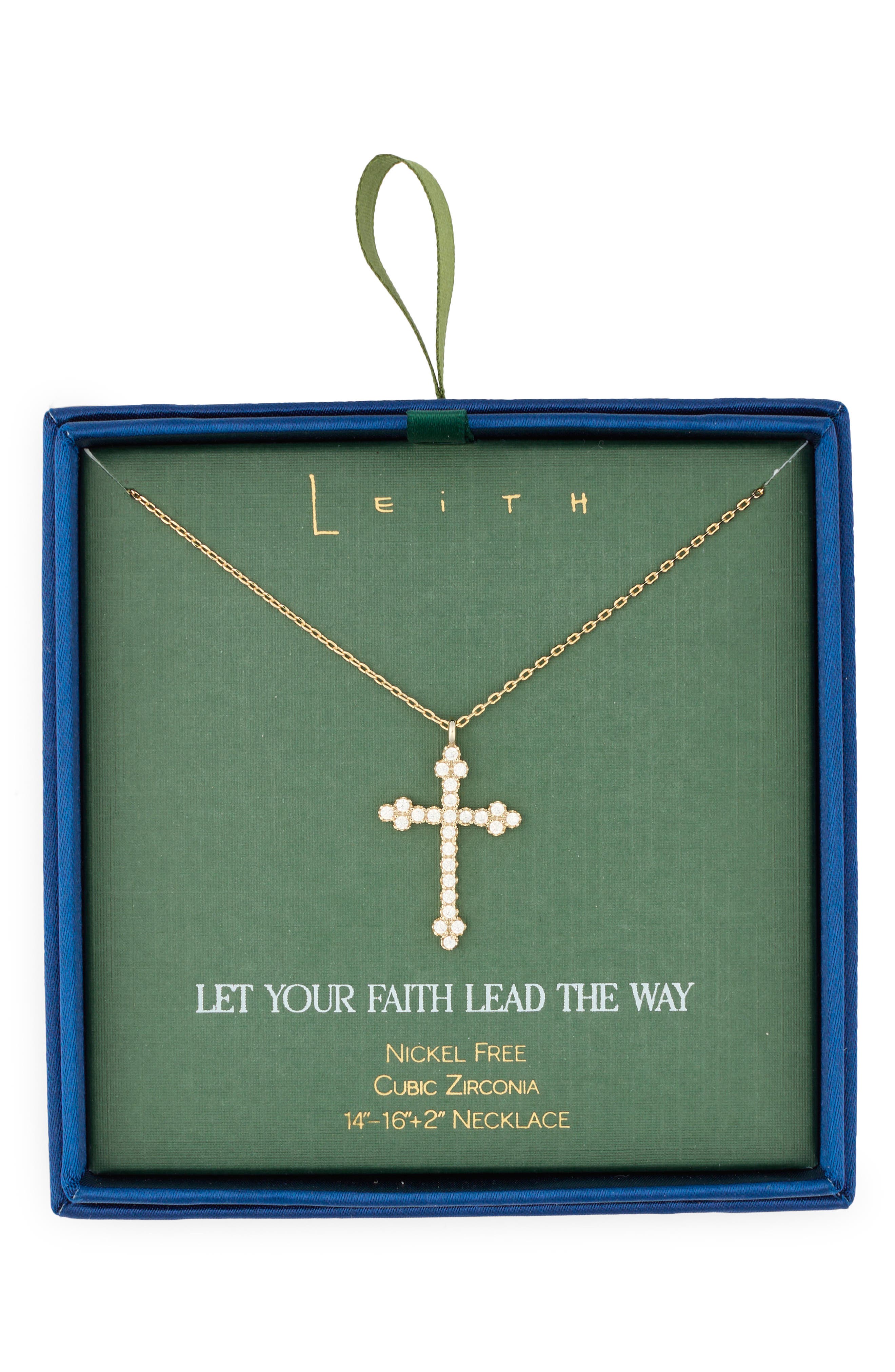 Cubic Zirconia Cross Pendant Necklace