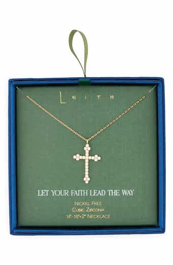 Cubic Zirconia Cross Pendant Necklace