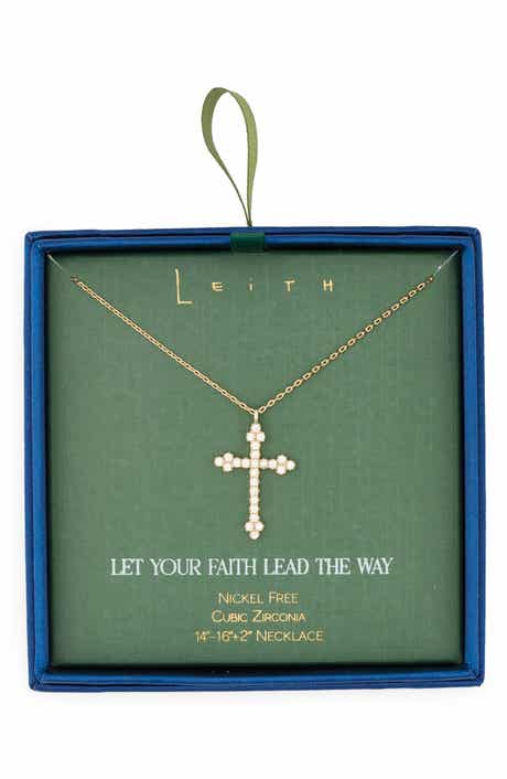 Cubic Zirconia Cross Pendant Necklace