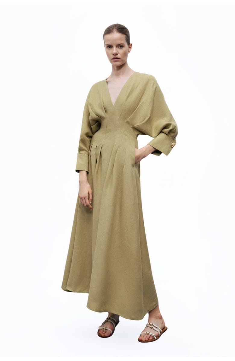 Nocturne Pleated Midi Dress, Main, color,
