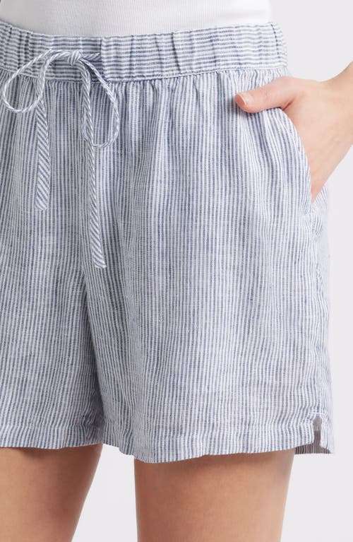 Caslonr Caslon(r) Linen Drawstring Shorts In Blue- White Tay Stripe