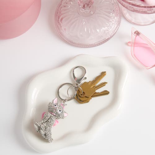 Disney Aristocats Marie Crystal Pavé Bag Charm Keychain In Metallic