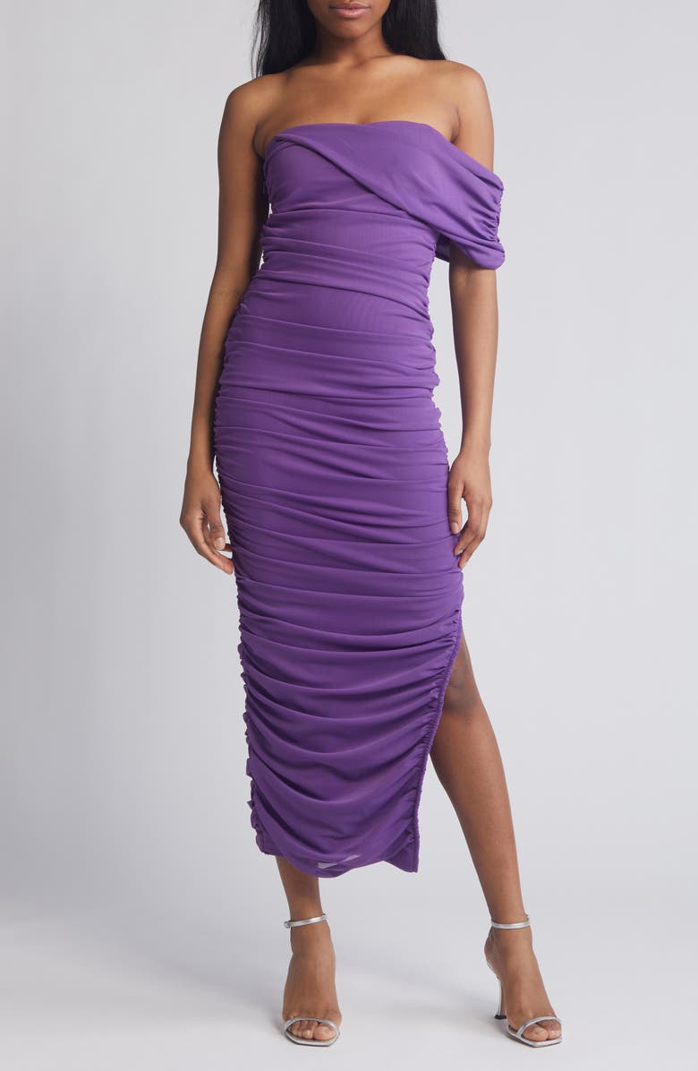Elliatt Miley Ruched Strapless Dress, Main, color, Orchid