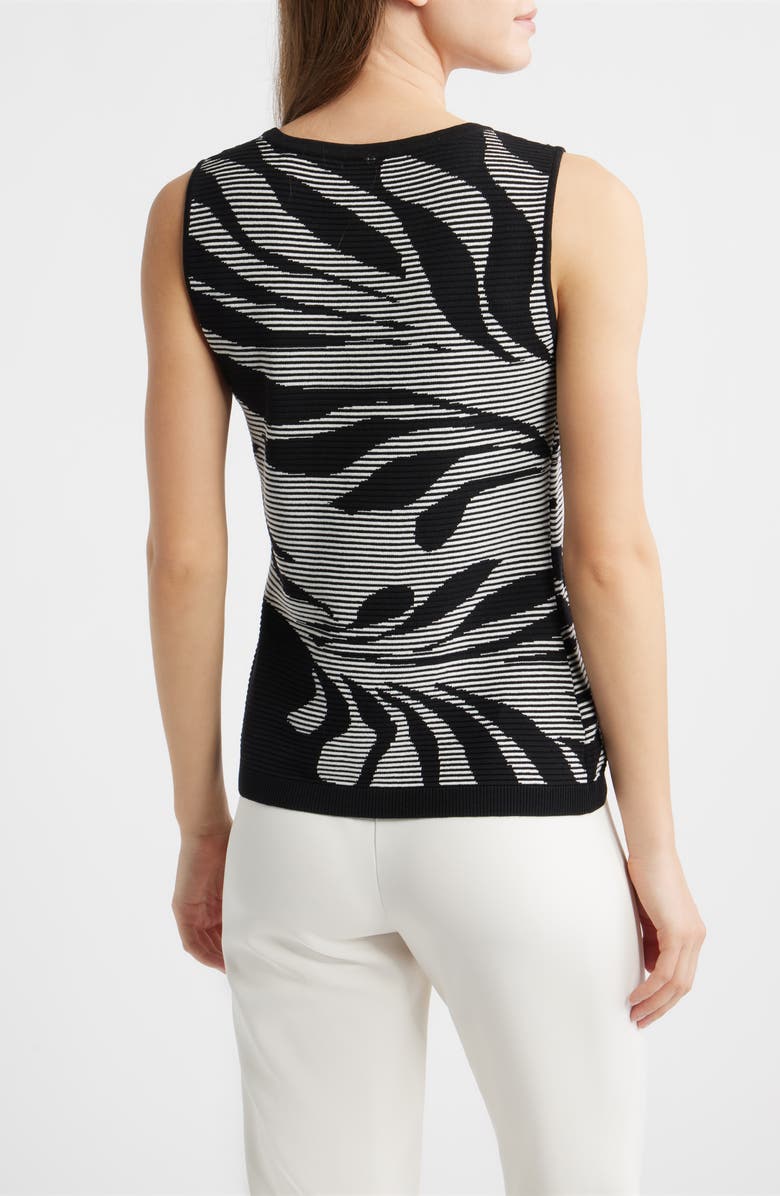 Anne Klein Graphic Tank, Alternate, color, Anne Black/ White Dove