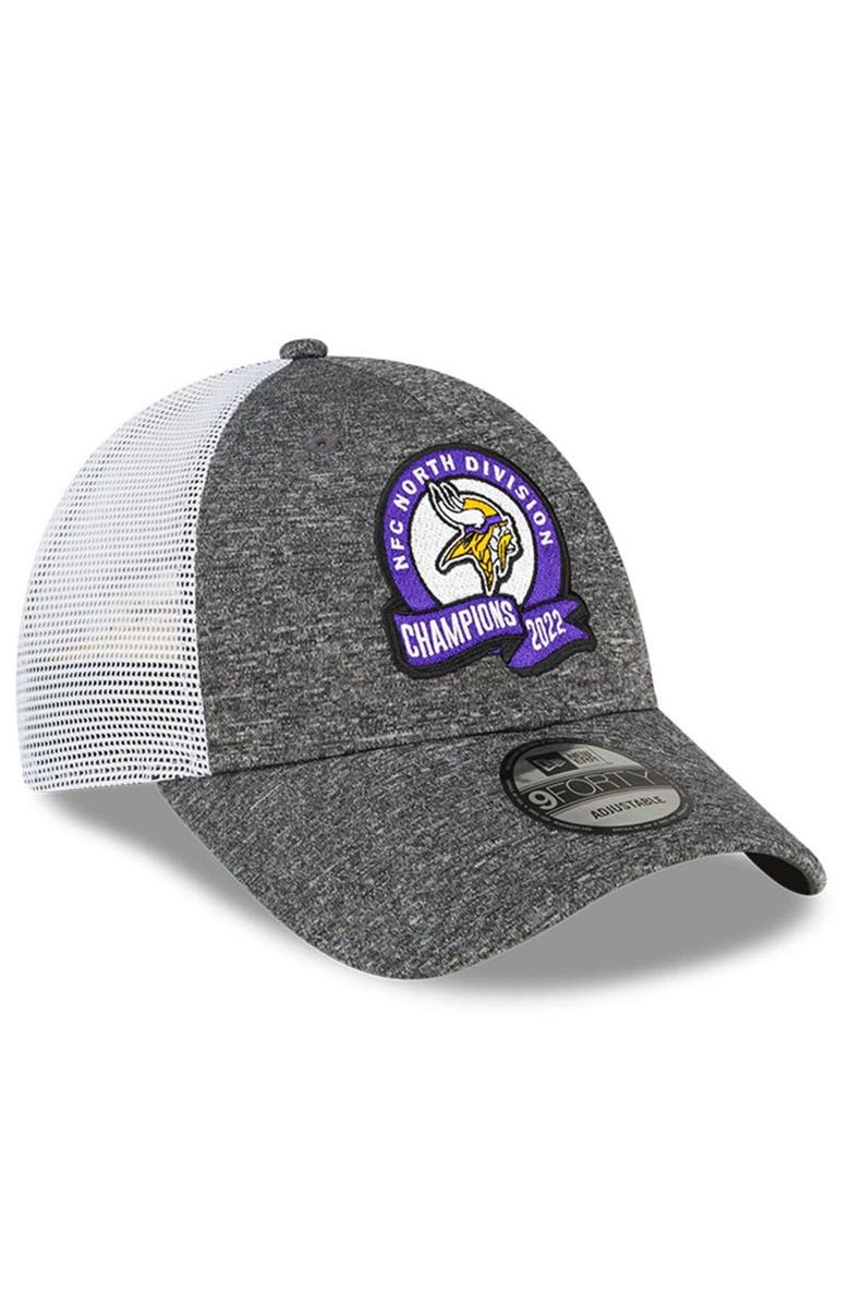 New Era Heather Gray Minnesota Vikings 2022 NFC North Division Champions Locker Room 9FORTY Adjustable Hat, Alternate, color, 