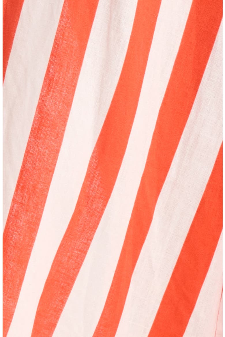 Mixed Print Linen Blend Cover-Up Drawstring Pants, Main, color, RED