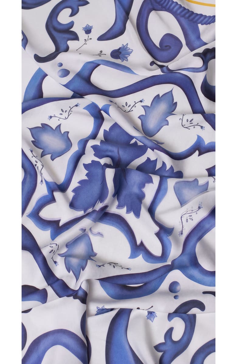 VISCATA Square Scarf, Alternate, color, Majolica Blue
