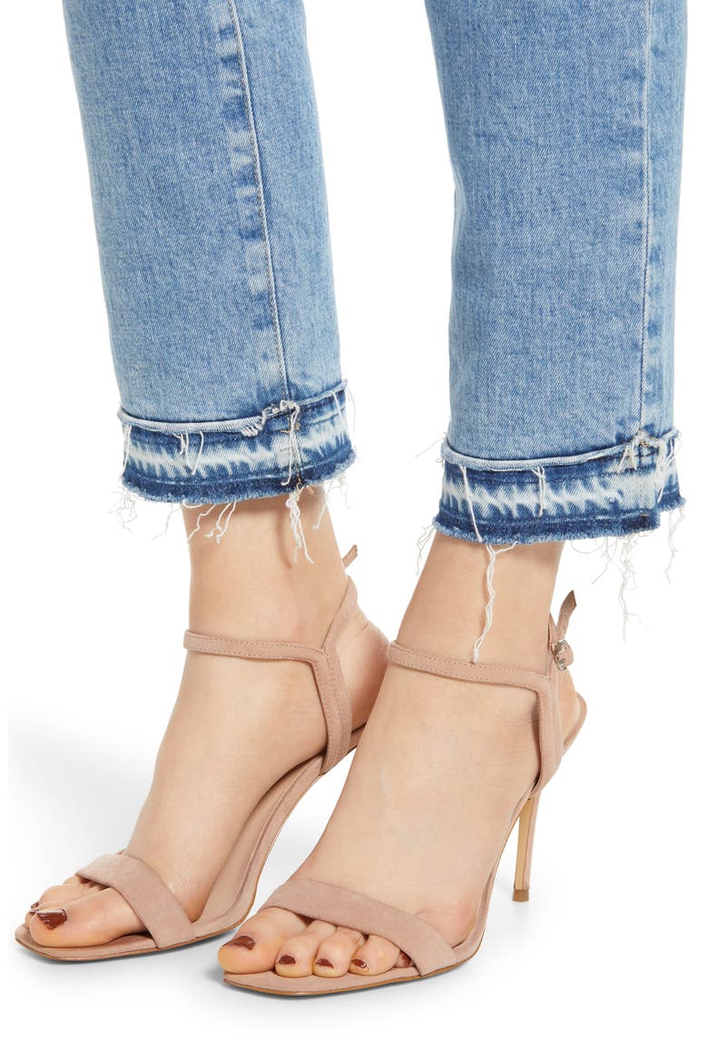 Isabelle High Waist Hem Detail Ankle Straight Leg Jeans, Alternate, color, 22YRS BLUE SOLS