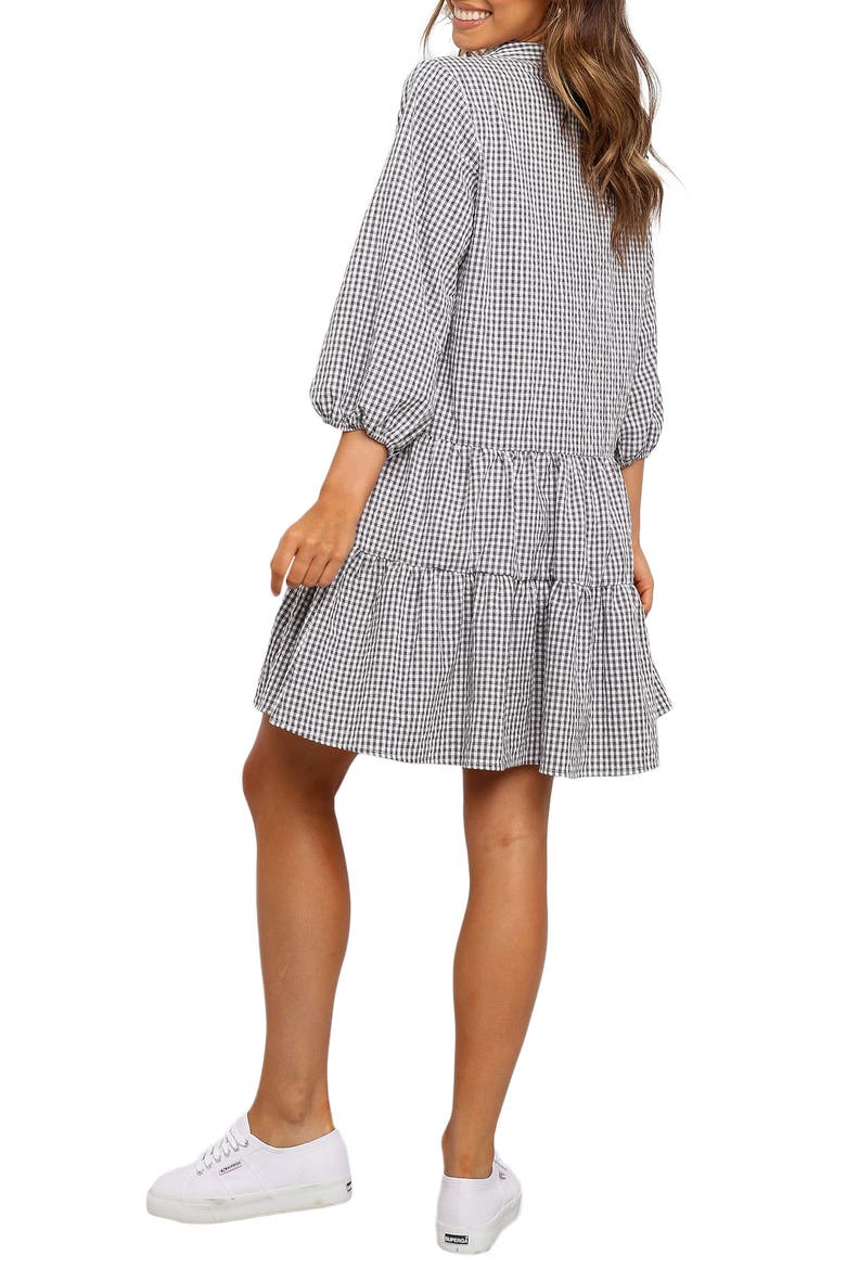 Daria Print Tiered Dress, Alternate, color, BLACK