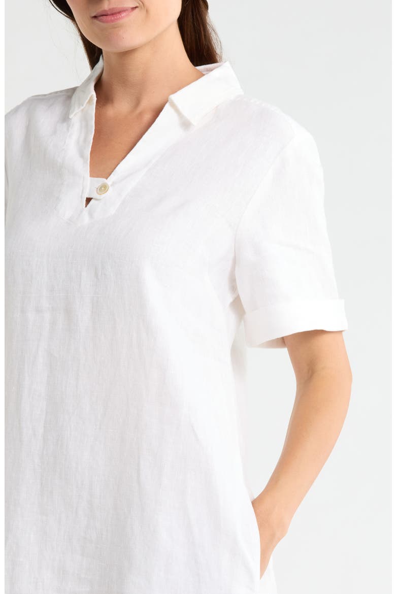 Two Palms Linen Dress, Alternate, color, WHITE
