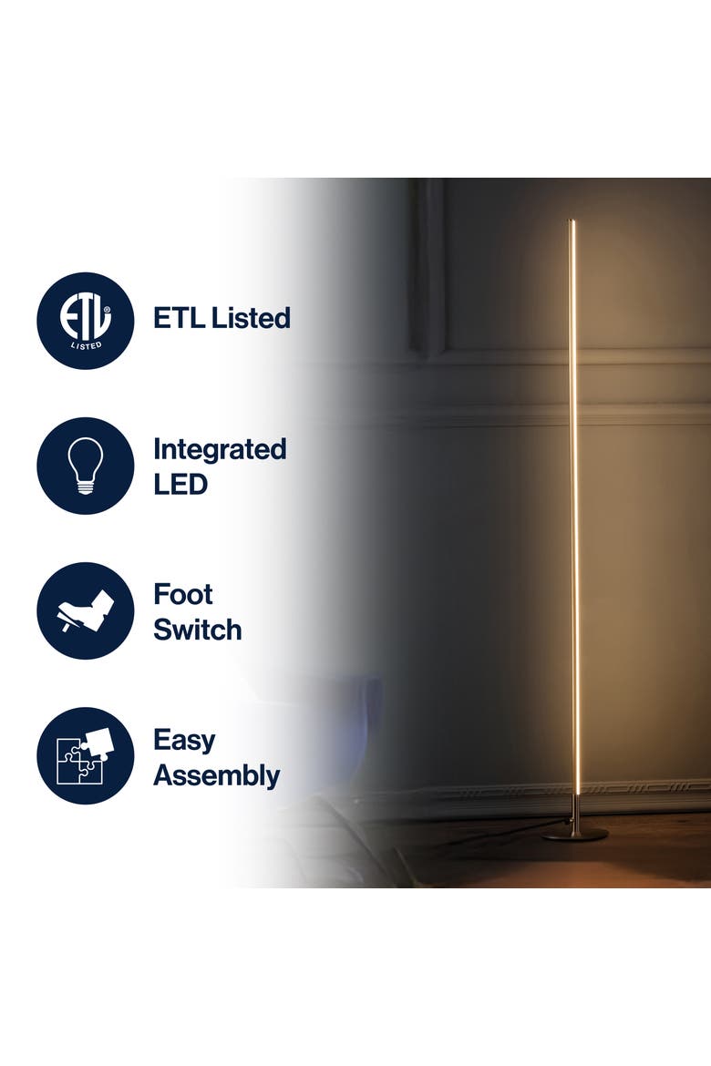 Iris 59.5" LED Integrated Floor Lamp, Alternate, color, Gold