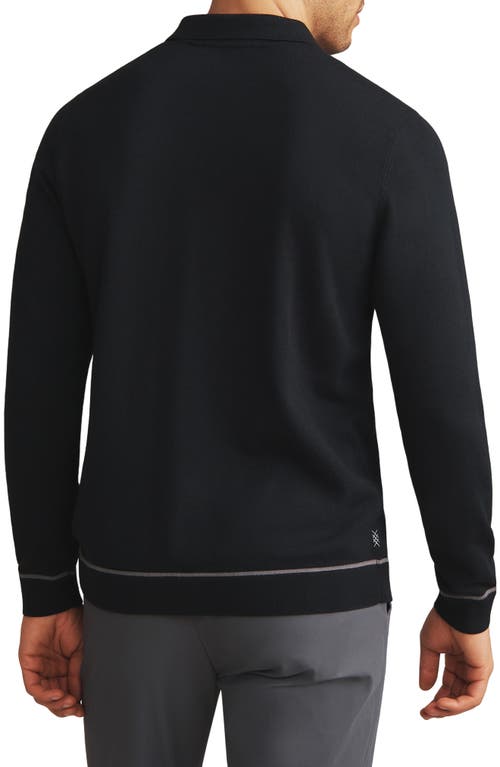 Rhone Compass Long Sleeve Polo In Black