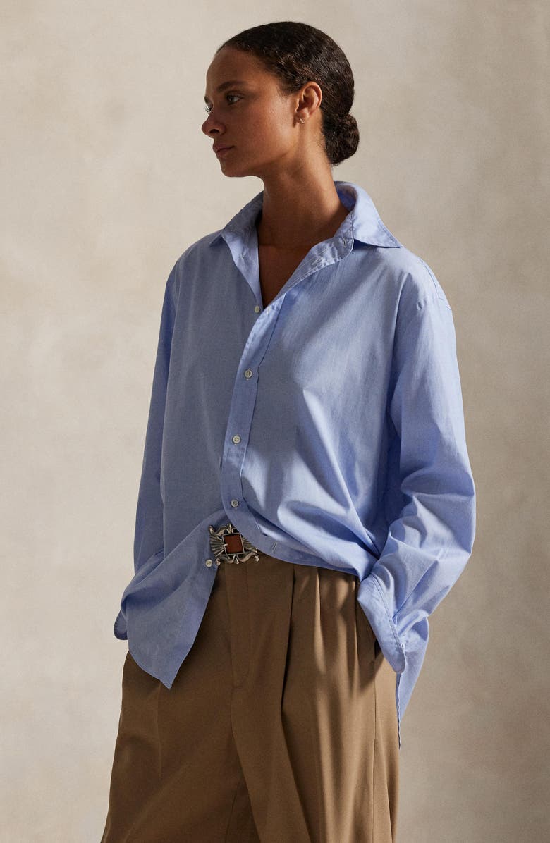 Polo Ralph Lauren Cotton Poplin Button-Down Shirt, Alternate, color, Classic Medium Blue