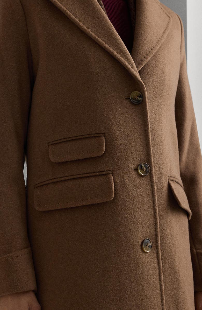Lauren Ralph Lauren Longline Wool Blend Reefer Coat, Alternate, color, New Vicuna