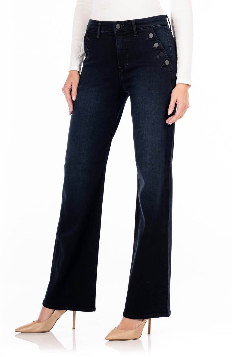 Fidelity Denim Katie High Waist Button Pocket Flare Leg Jeans, Alternate, color, 