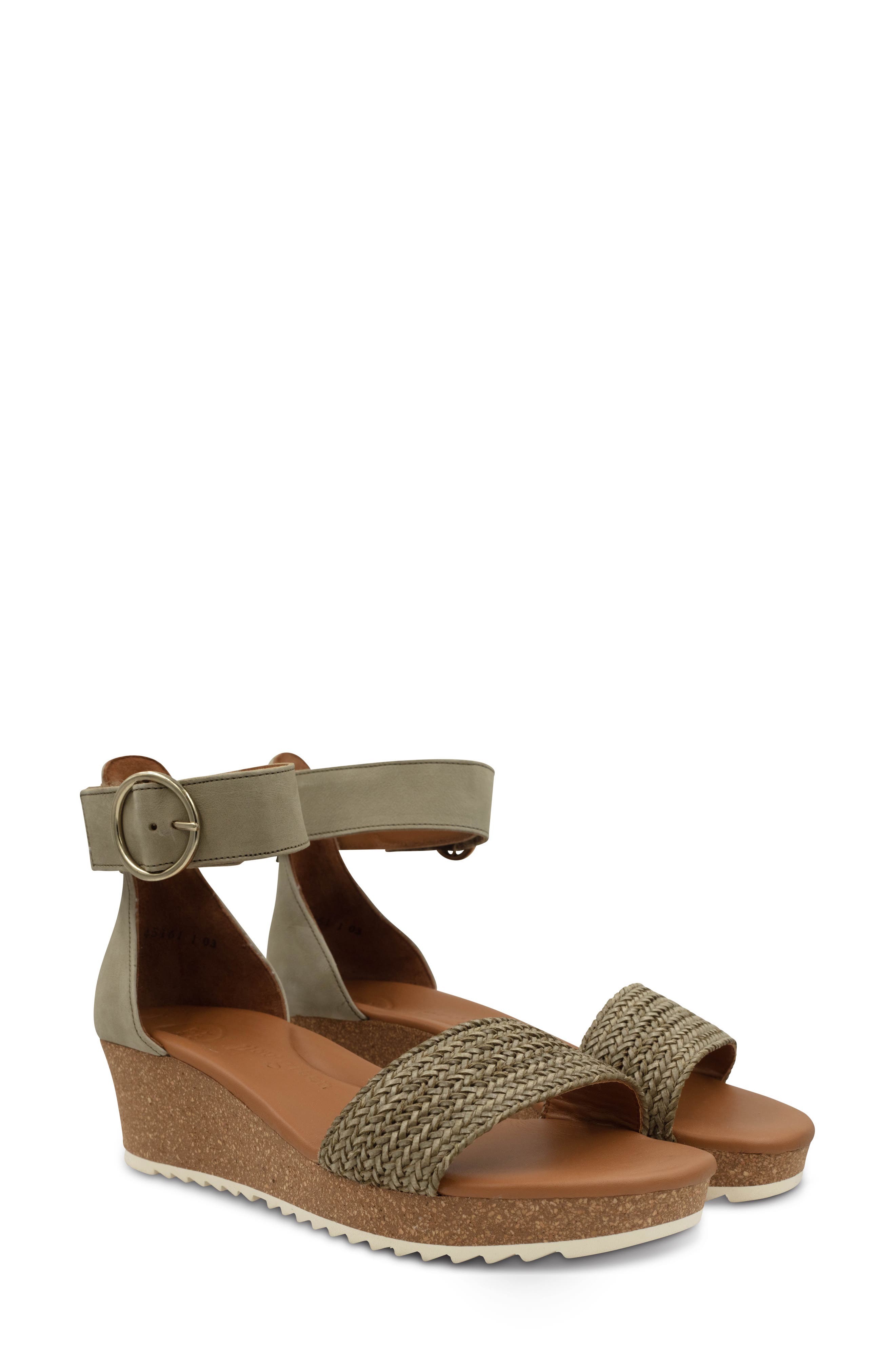 California Wedge Sandal, Main, color, HUNTER WOVEN NUBUCK LEATHER