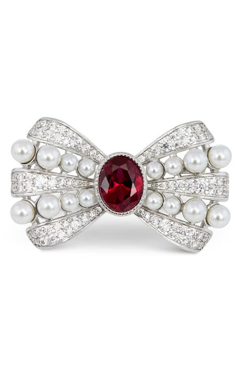 Pearl Bubbles Bowtie Brooch