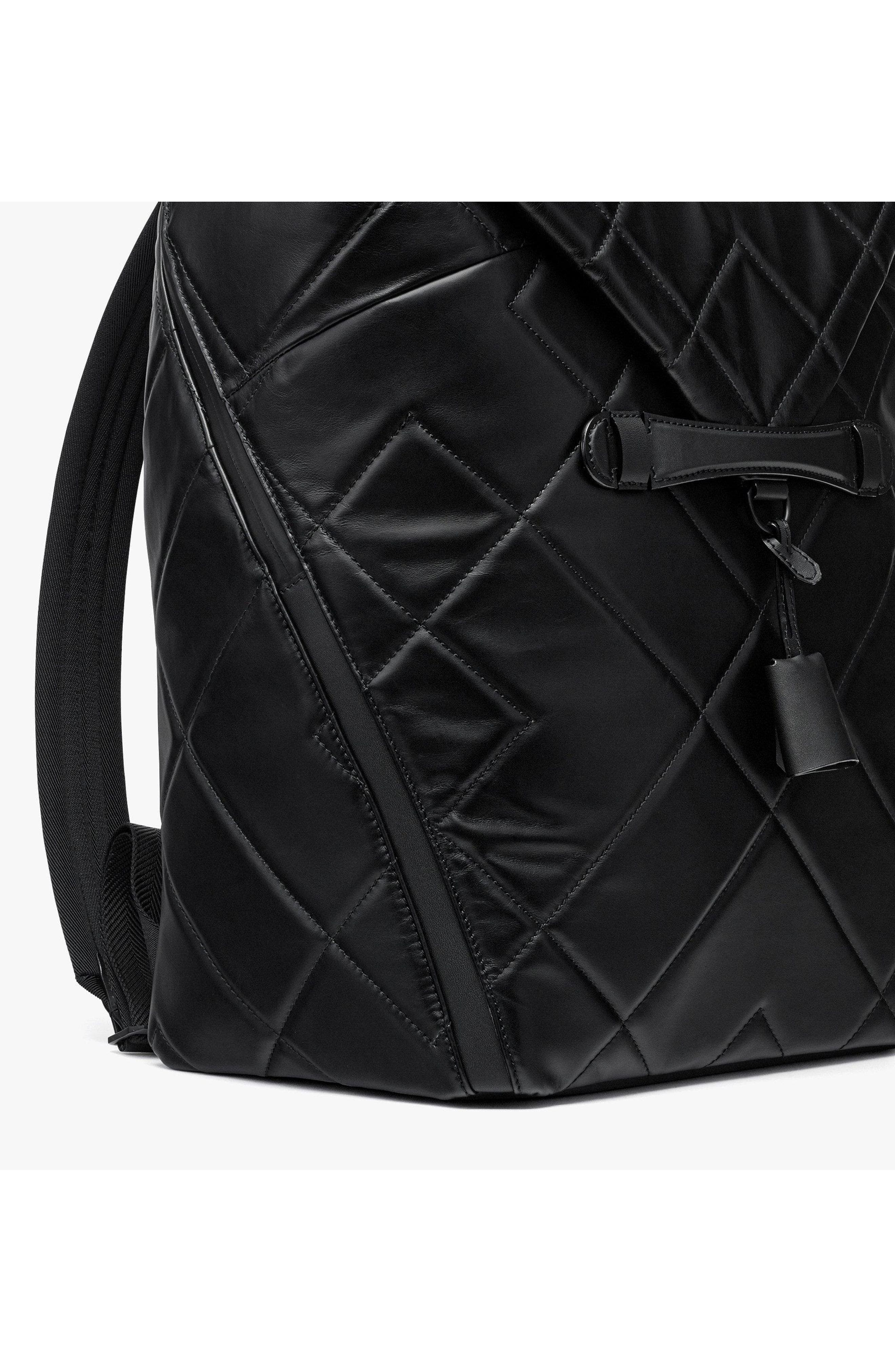 Aren Backpack in Diamond Quilted Leather, Alternate, color, Black