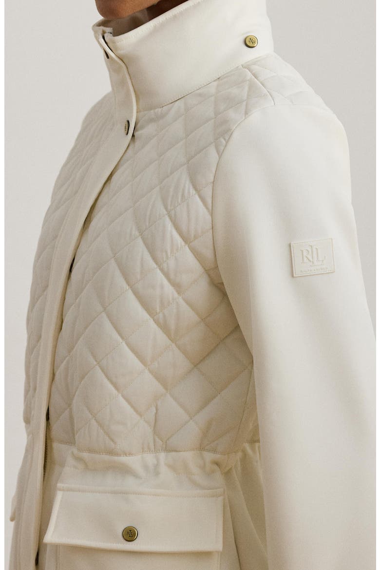 Mixed Media Quilted Jacket, Alternate, color, CREAM