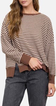 Blu Pepper Stripe Cotton Blend Sweater