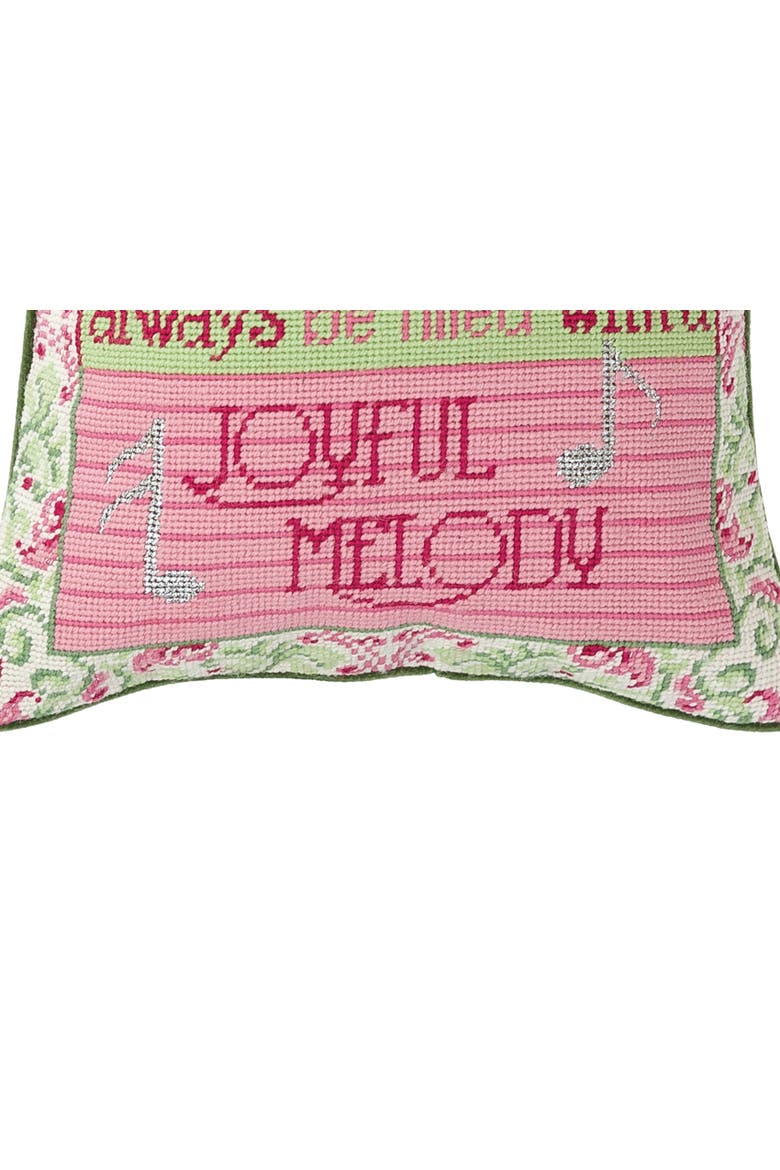 May Your Heart Always Be Needlepoint Accent Throw Pillow, Alternate, color, Pink