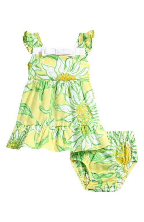 Lilly Pulitzer ® Charlize Floral Tiered Cotton Dress & Bloomers Set In Green