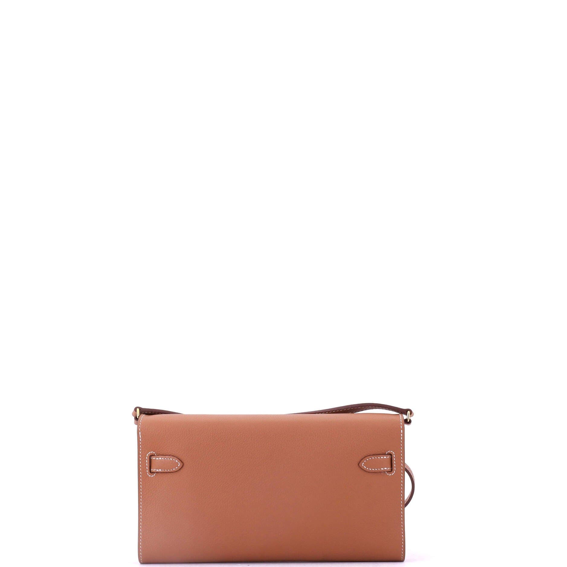 Pre-Owned Hermes Kelly To Go Wallet Evercolor, Alternate, color, Gold