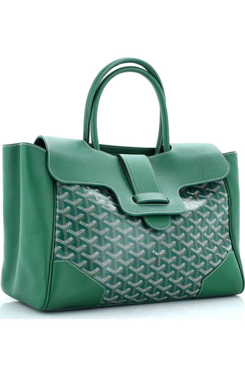 Pre-Owned Goyard Saigon Tote Bag Coated Canvas with Leather, Alternate, color, Green