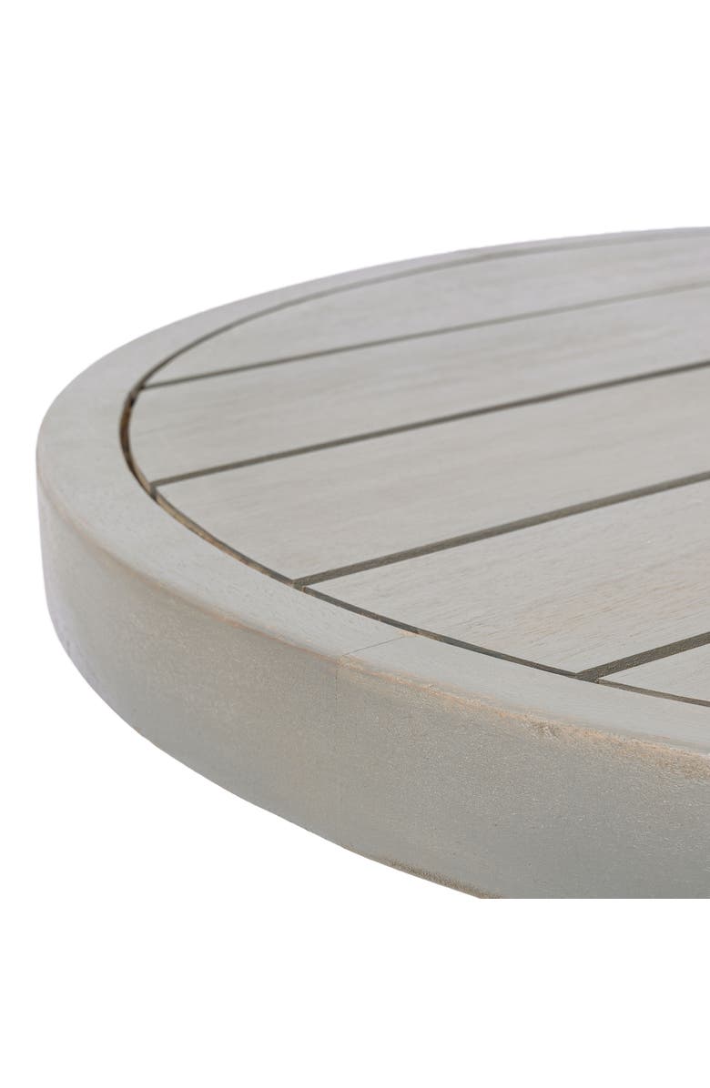 JONATHAN Y Solanya 27.5" Modern Coastal Acacia Wood Indoor/Outdoor Pedestal Base Round Coffee Table, Alternate, color, Gray Wash