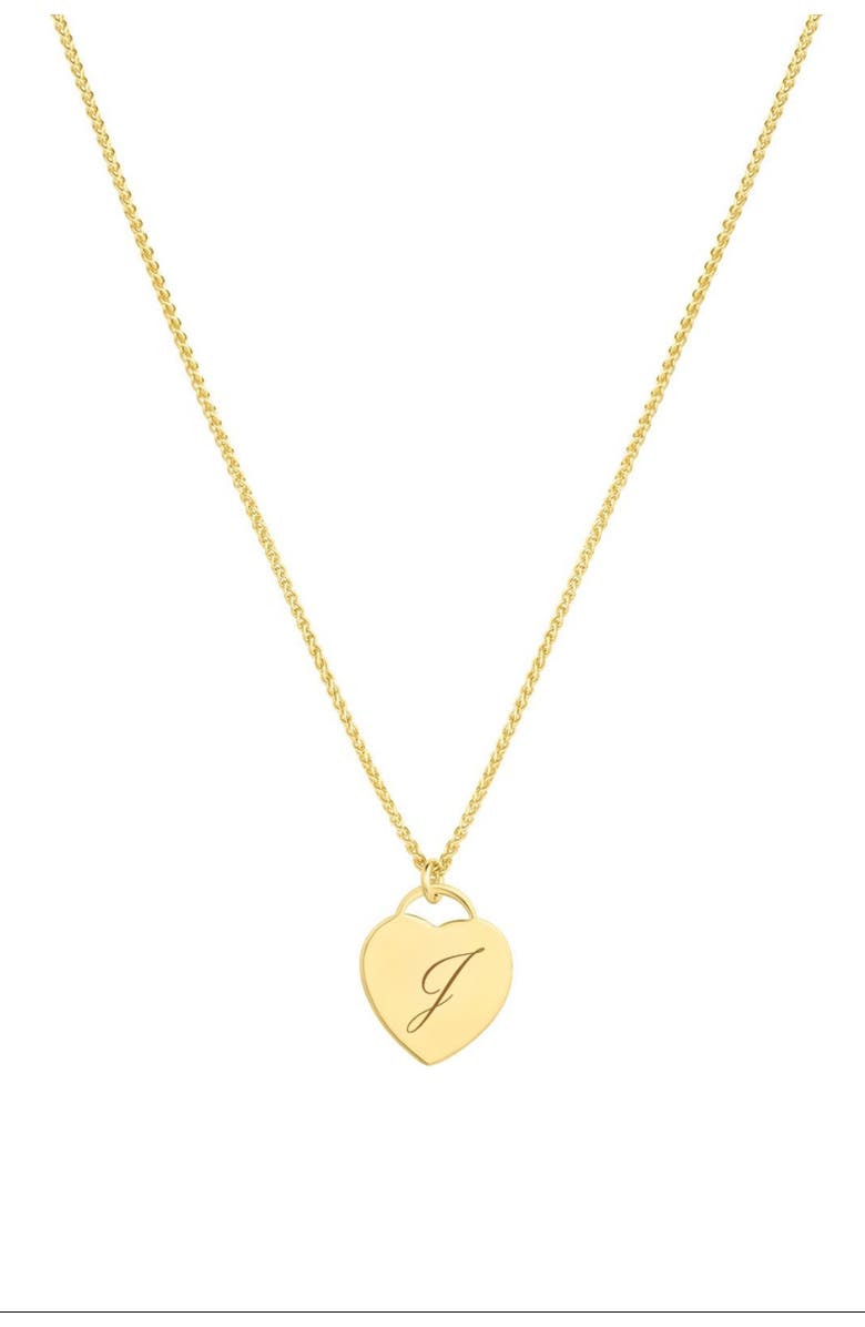 Set & Stones Alice Initial Heart Necklace, Main, color, Gold / J