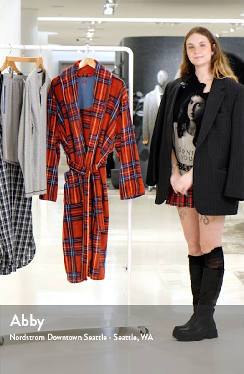 Plaid Shawl Collar Fleece Robe, sales video thumbnail