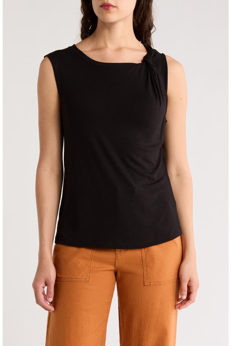 Twist Crewneck Tank, Main, color, BLACK