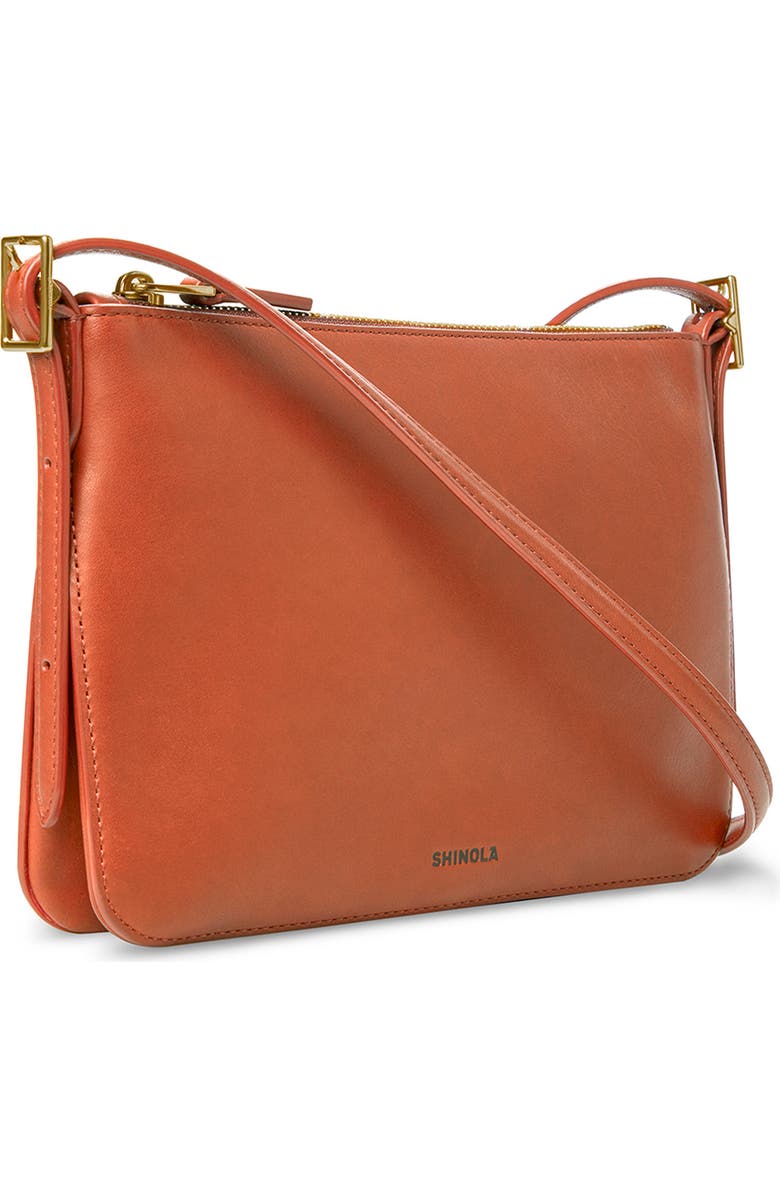 Shinola Small Bixby Accordion Leather Crossbody Bag, Alternate, color, Rust