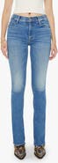 MOTHER Runaway Frayed Hem Skinny Flare Jeans