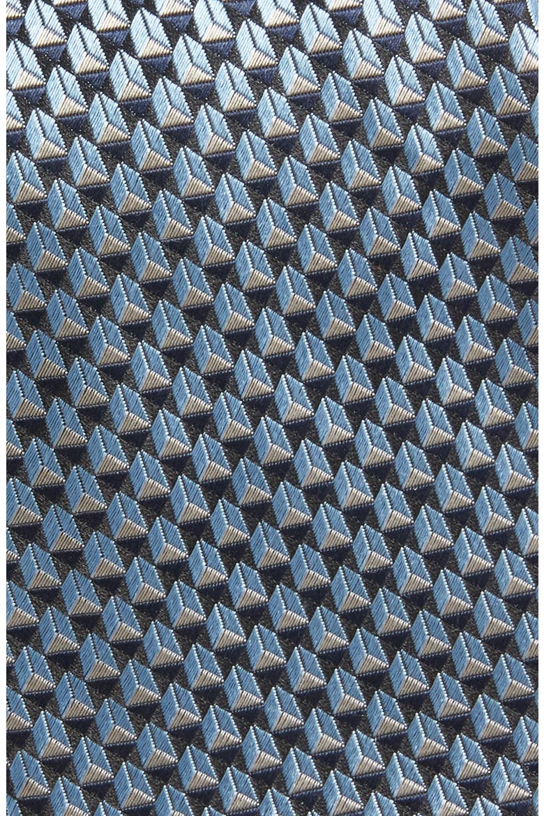 Geometric Silk Jacquard Tie, Alternate, color, LIGHTBLUE
