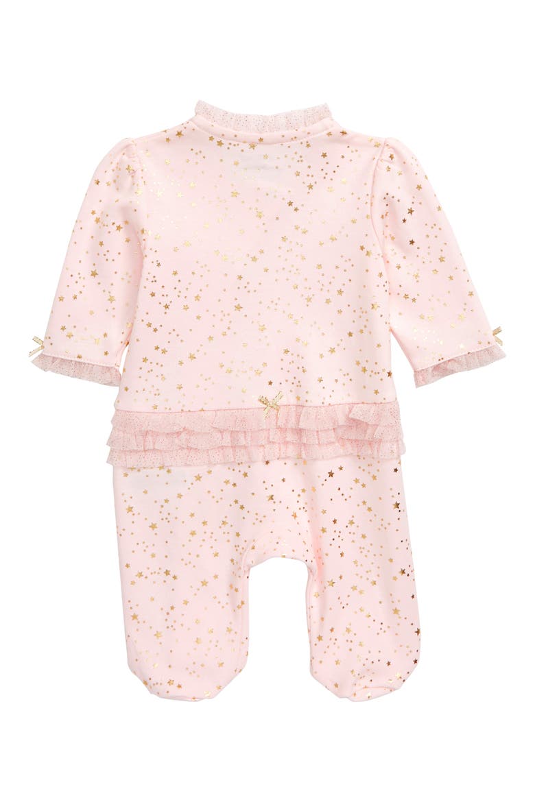 Gold Stars Footie, Alternate, color, BARELY PINK/ GOLD