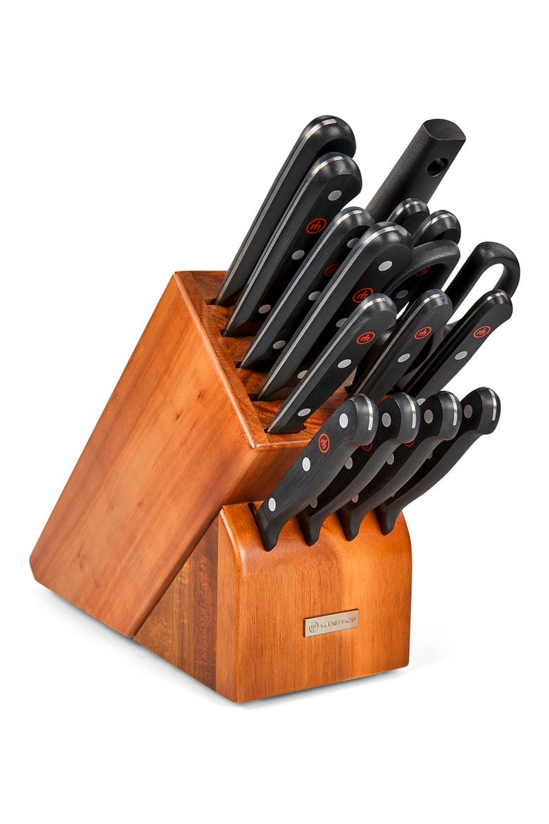 Gourmet 16-Piece Knife Block Set, Alternate, color, BLACK