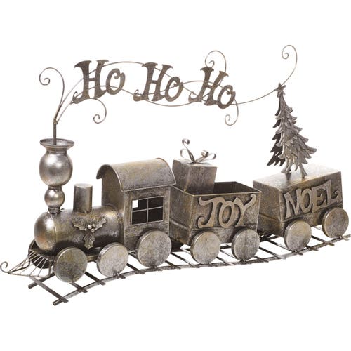 Transpac Metal Silver Train Model Decorative Piece In Multi