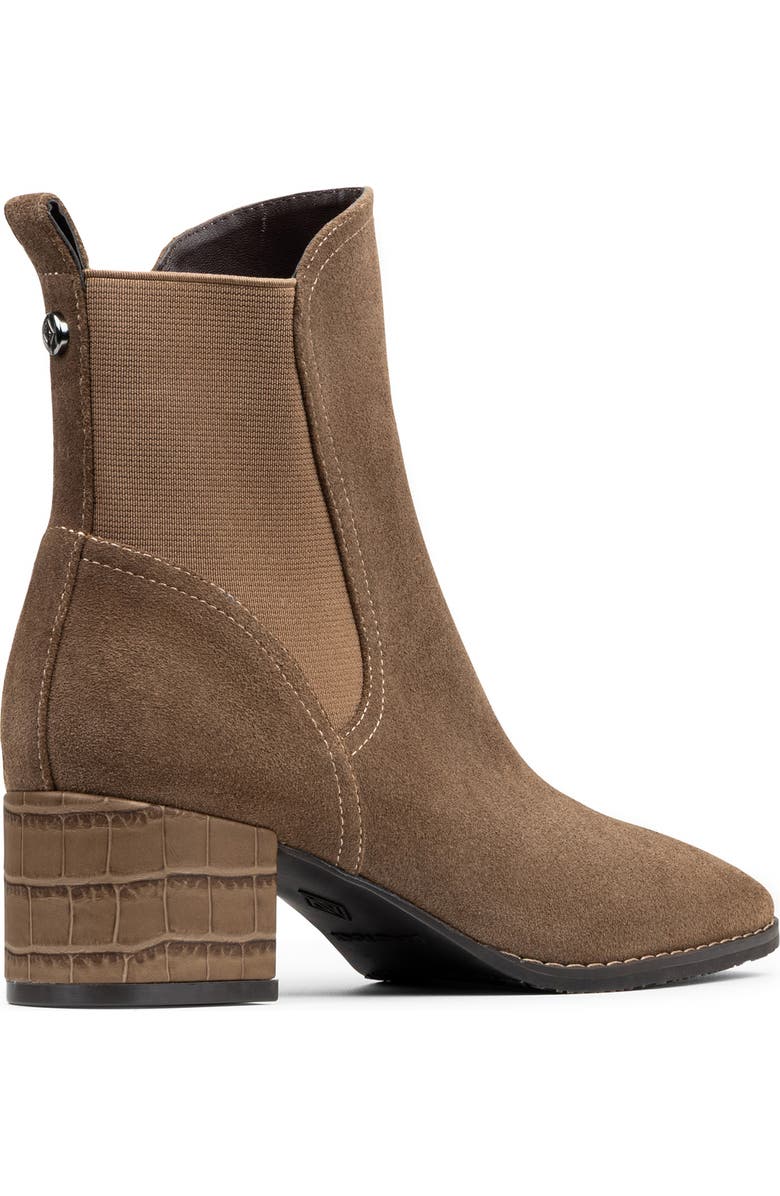 Donald Pliner Contrast Block Heel Boot, Alternate, color, Dark Taupe