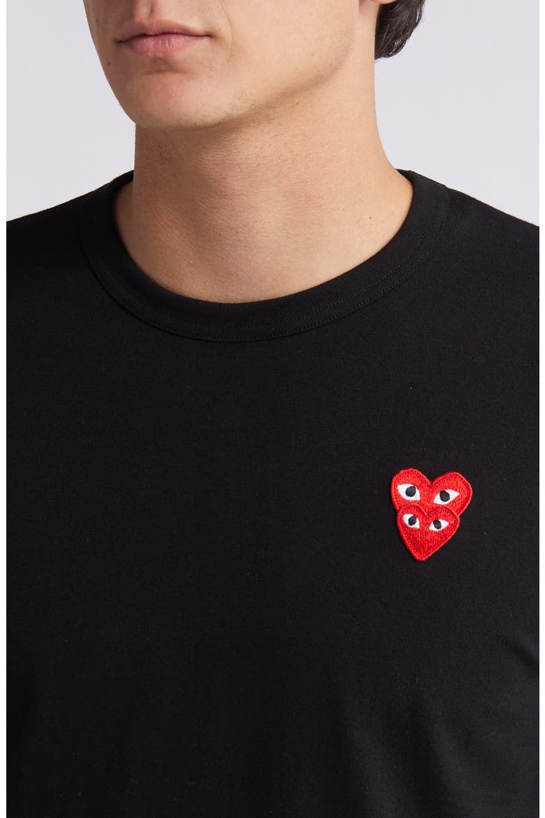 Overlapping Heart Long Sleeve T-Shirt, Alternate, color, BLACK