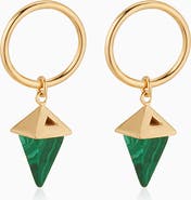 Oradina 14K Gold Prism Point Drop Earrings