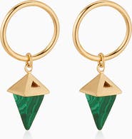 Oradina 14K Gold Prism Point Drop Earrings