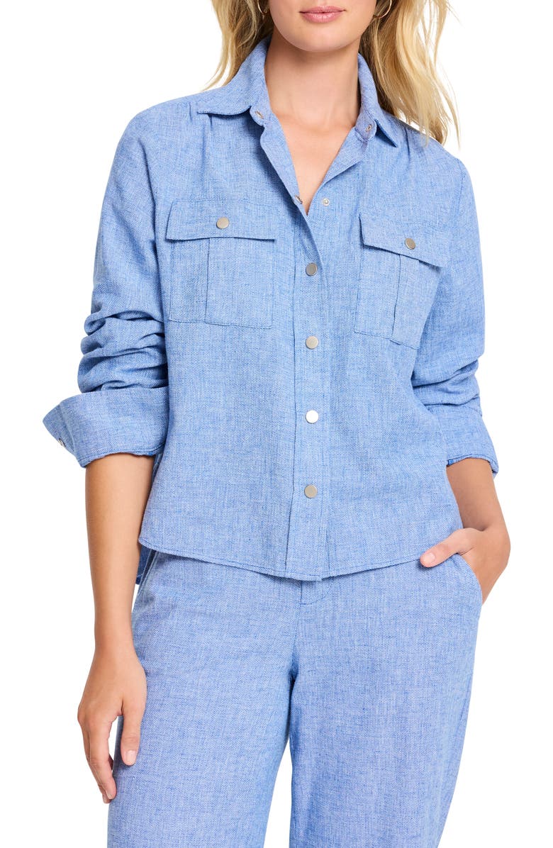 NIC+ZOE All Around Shirt Jacket, Main, color, Blue Mix